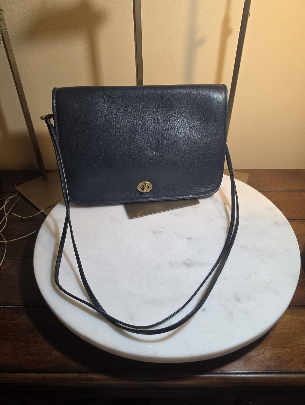 COACH Navy Metal Pre Ceed Convertible Clutch